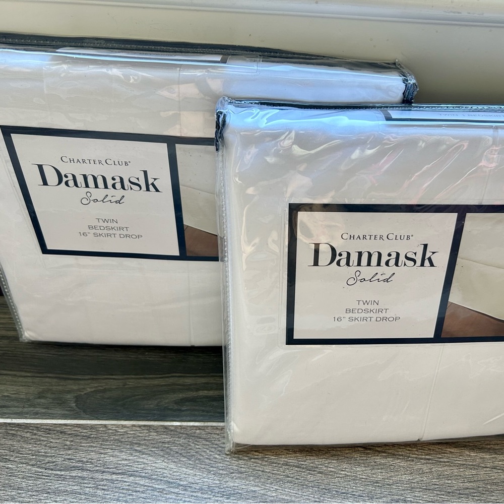 2 Charter Club 550 Thread Count 100% Cotton Bedskirts - Twin